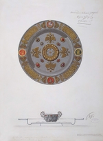 Russian Master, Factory Fabergé - Desing of a Presentation Dish and a Salt Cellar