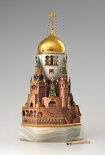 Russian Master, Factory Fabergé - Easter egg Moscow Kremlin