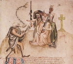 Anonymous - Coronation of King Alexander III on Moot Hill, Scone. From manuscript of the Scotichronicon by Walter Bower