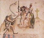 Anonymous - Coronation of King Alexander III on Moot Hill, Scone. From manuscript of the Scotichronicon by Walter Bower