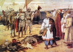Vasnetsov, Viktor Mikhaylovich - The Invitation of the Varangians: Rurik and his brothers arrive in Staraya Ladoga