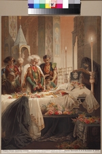 Zichy, Mihály - Tamara in the coffin. Illustration to the poem The Demon by Mikhail Lermontov