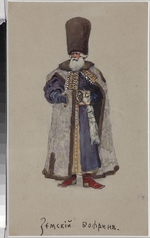 Simov, Viktor Andreyevich - Costume design for the opera The Merchant Kalashnikov by A. Rubinstein