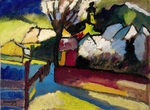 Kandinsky, Wassily Vasilyevich - Autumn landscape with a tree (Herbstlandschaft mit Baum)