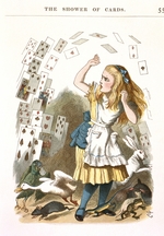 Tenniel, Sir John - The Shower of Cards. Illustration for Alice in Wonderland by Lewis Carroll