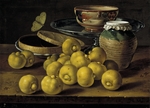 Meléndez, Luis Egidio - Still life with limes, jam pot and butterfly