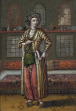 Vanmour (Van Mour), Jean-Baptiste, (School) - A noble lady of Constantinople wearing Hammam shoes