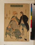 Utagawa, Yoshitomi - Foreigners watching New Year's dance