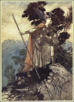 Rackham, Arthur - Brunhilde. Illustration for The Rhinegold and The Valkyrie by Richard Wagner
