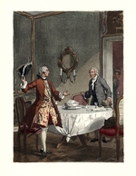Leroux, Auguste - Casanova and Jean-Jacques Rousseau. Illustration for Histoire de ma vie by Giacomo Casanova