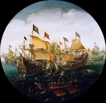 Aert Anthonisz., (Aert van Antum) - Sea battle between the Dutch and Spanish ships