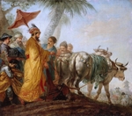 Rode, Christian Bernhard - The Emperor of China with a plough. (The Chinese Emperor ploughs the first furrow to honour agriculture)