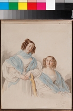 Sokolov, Pyotr Petrovich - Portrait of Sisters Countesses Antonina Dmitrievna (1813-1891) und Lidia Dmitrievna (1815-1882) Bludov
