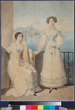 Briullov, Alexander Pavlovich - Portrait of Sisters Countesses Dorothea (1804-1863) and Catherine (1803-1888) von Tiesenhausen