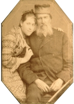 Karelin, Andrei Osipovich - Portrait of the poet Yakov P. Polonsky (1820-1898) with Daughter Natalia