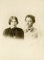 Zdobnov, Dmitri Spiridonovich - Portrait of the poet Alexander Blok (1880-1921) with his wife