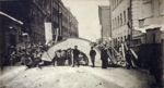 Russian Photographer - Revolutionary barricades at the Malaya Bronnaya Street during the Uprising in 1905