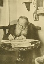Tolstaya, Sophia Andreevna - Leo Tolstoy at the work