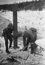 Anonymous - Red Army soldiers removed the border post in Karelia. The Winter War. 1939