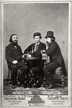 Russian Photographer - Violinist Johann Pickel with Composers Eduard Nápravník and Anatoly Lyadov