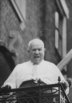 Anonymous - Nikita Khrushchev on balcony of the Russian Delegation headquarters in New York. September 1960