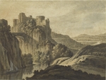 Adam, Robert - A River Landscape With a Castle On An Escarpment
