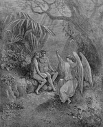 Doré, Gustave - Raphael talks to Adam and Eve. Illustration for John Milton's Paradise Lost
