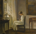 Holsøe, Carl - Interior with a Woman Reading