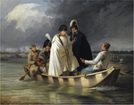 Perger, Anton Ritter von - Napoleon leaving the Lobau after the defeat at the battle of Aspern