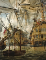 Crépin, Louis-Philippe - HMS Cumberland fighting against the Le Lys and La Gloire