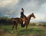 Sverchkov, Nikolai Yegorovich - Equestrian Portrait of Seymourina Poirson, née Cuthbertson