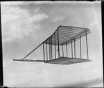 Wright Brothers, (Orville and Wilbur) - View of glider flying as a kite