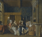 Horemans, Jan Josef, the Younger - A family taking tea while celebrating the birth of twins