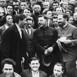 Anonymous - Stalin, Kalinin, Voroshilov and Kaganovich at the Sixteenth Congress of the CPSU