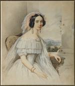 Alexeyev, Nikolai Mikhailovich - Portrait of Alexandra Smirnova-Rosset (1809-1882)