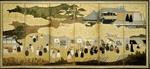 Anonymous - Arrival of a Portuguese ship. Nanban screen