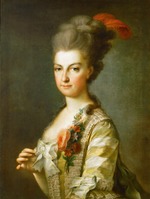 Anonymous - Archduchess Marie Christine (1742-1798), Duchess of Teschen, in a striped silkdress