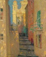 Le Sidaner, Henri - La rue de l'Eglise, Villefranche-sur-Mer