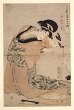 Utamaro, Kitagawa - Omu Komachi (Parrot Komachi), from the series Seven Komachi of the Pleasure Quarters
