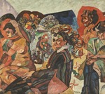 Lentulov, Aristarkh Vasilyevich - Self-Portrait with Artist's Models