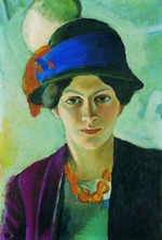 Macke, August - Artist's Wife with Hat