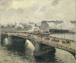 Pissarro, Camille - Pont Boïeldieu in Rouen, sunset, misty weather
