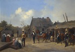 Ladurner, Adolphe - Soldiers bivouacking in a village