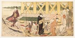 Kiyonaga, Torii - Boating Parties under the Ryogoku Bridge