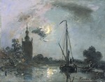 Jongkind, Johan Barthold - Overschie in the Moonlight