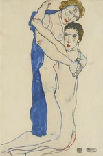 Schiele, Egon - Girlfriend, Pink-Blue
