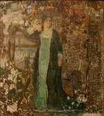 Savinov, Alexander Ivanovich - Harpist. Portrait of Tatiana Sergeevna Bartseva (1886-1984)