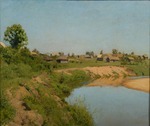 Levitan, Isaak Ilyich - Village on the banks of the river