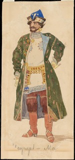 Vasnetsov, Viktor Mikhaylovich - Mizgir. Costume design for the theatre play Snow Maiden by Alexander Ostrovsky
