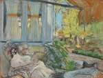 Vuillard, Édouard - Madame Hessel reading on Cézanne's enclosed terrace